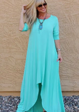 Load image into Gallery viewer, Plus size Mint Hi Low Maxi Dress
