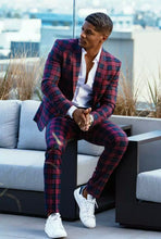 Load image into Gallery viewer, 2 Piece Retro Checked Men Suits Slim Fit

