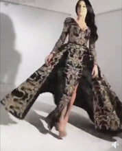 Load and play video in Gallery viewer, Sexy V-neck Sequin embroidered party Evening Dress
